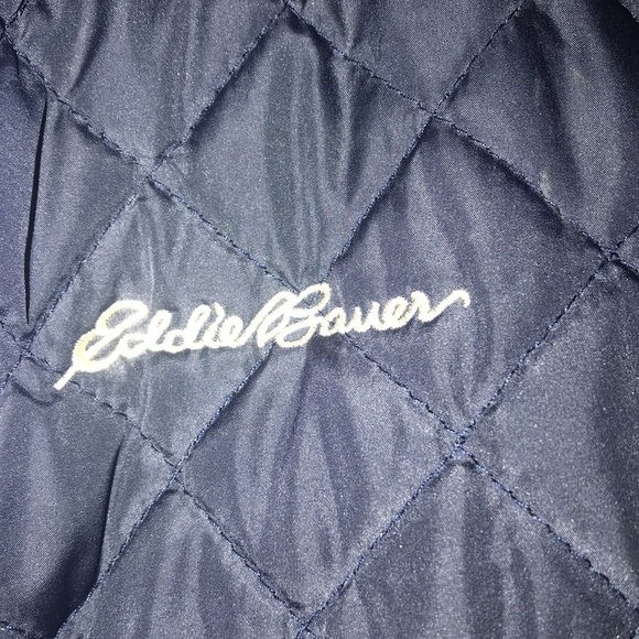 Eddie Bauer Lightweight Spring Jacket Size L 14/16 Navy Blue - Picture 2 of 5